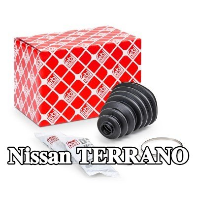 FEBI BILSTEIN غطاء مفصل CV المحور الأمامي, المحور الخلفي, مع مشابك — Nissan Terrano