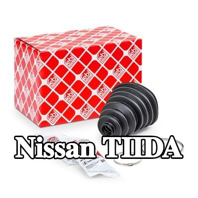 FEBI BILSTEIN غطاء مفصل CV المحور الأمامي, المحور الخلفي, مع مشابك — Nissan Tiida