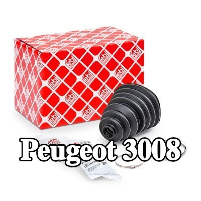 FEBI BILSTEIN غطاء مفصل CV المحور الأمامي, المحور الخلفي, مع مشابك — Peugeot 3008