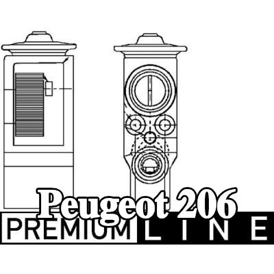 MAHLE صمام تمدد تكييف الهواء مع شفة, مع برغي — Peugeot 206