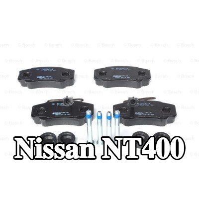 BOSCH مجموعة وسادات الفرامل 20mm, مع لوحة مانعة للصرير, مع مسامير/براغي, مع ملحقات — Nissan Nt400