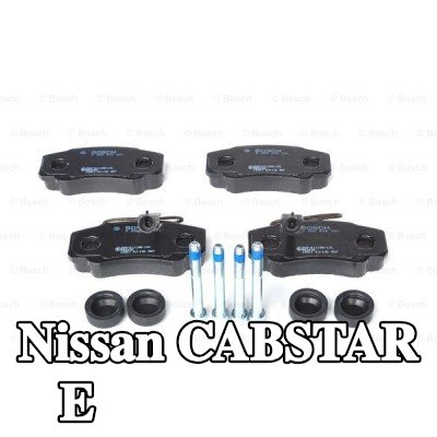 BOSCH مجموعة وسادات الفرامل 20mm, مع لوحة مانعة للصرير, مع مسامير/براغي, مع ملحقات — Nissan Cabstar E