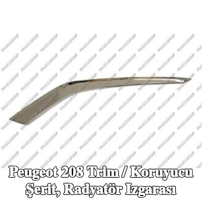 PRASCO Trim / koruyucu şerit, radyatör ızgarası Sol — Peugeot 208