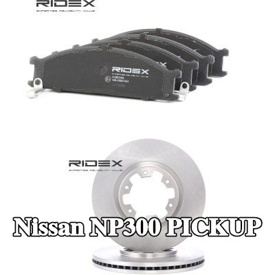 RIDEX مجموعة أقراص الفرامل والوسادات للمحور الأمامي, مزود بفتحات تهوية داخلية — Nissan Np300 Pickup