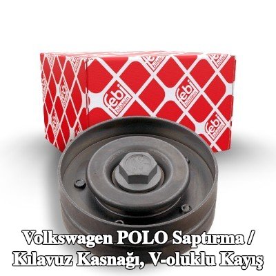FEBI BILSTEIN Saptırma / kılavuz kasnağı, V-ribbed belt Outer Diameter: 76mm, vida ile — Volkswagen Polo