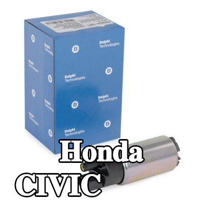 DELPHI مضخة وقود كهربائية, بدون حشية/مانع تسرب, بدون مستشعر ضغط — 2002 Honda Civic