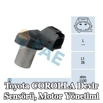 FAE DEV/DK Sensörü, kablolu motor yönetimi — 2005 Toyota Corolla