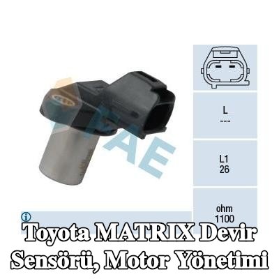 FAE DEV/DK Sensörü, kablolu motor yönetimi — Toyota Matrix