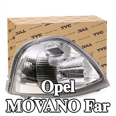 TYC Far Sağ, H1, H7, elektrik motorlu — Opel Movano