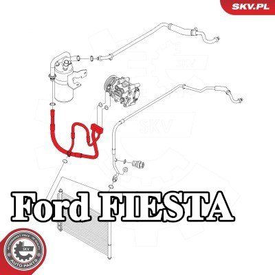 ESEN SKV خط الضغط العالي، تكييف الهواء — 2002 Ford Fiesta