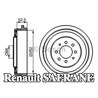 BOSCH أسطوانة الفرامل للمحور الخلفي, 278mm — Renault Safrane