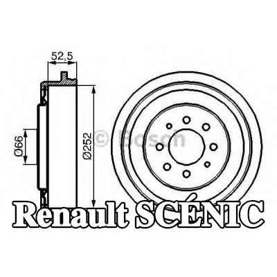 BOSCH أسطوانة الفرامل للمحور الخلفي, 278mm — Renault Scénic