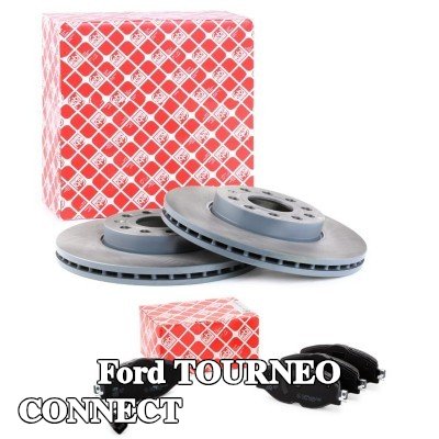 FEBI BILSTEIN مجموعة أقراص الفرامل والوسادات للمحور الأمامي, مزود بفتحات تهوية داخلية — Ford Tourneo Connect