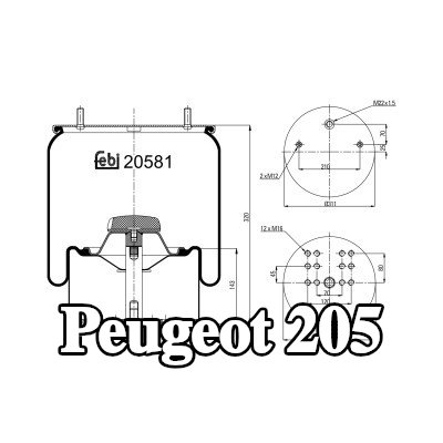 FEBI BILSTEIN غطاء، تعليق هوائي — Peugeot 205