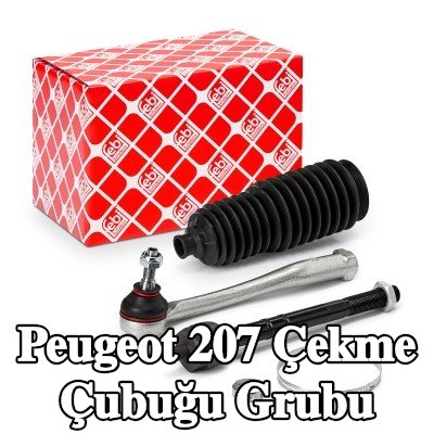 FEBI BILSTEIN Rot kolu grubu Ön Aks Sol, körükli, kelepçeli, direksiyon körüğü ile — Peugeot 207