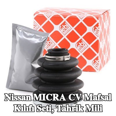FEBI BILSTEIN CV kılıf kiti, tahrik mili Ön Aks, Tekerlek Tarafı, Kauçuk — 2002 Nissan Micra