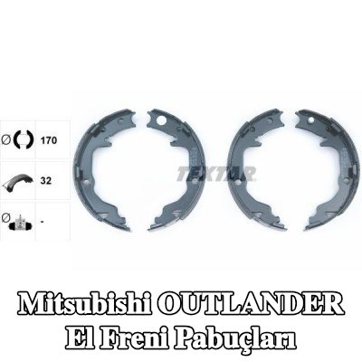 TEXTAR Aksesuarsız el freni balataları, el freni kolu olmadan — Mitsubishi Outlander