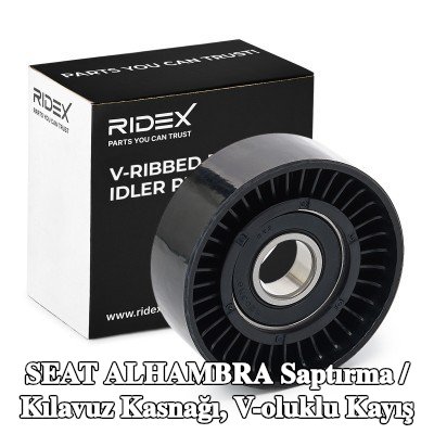 RIDEX Saptırma / kılavuz kasnağı, V-ribbed belt Ø: 70mm, tutucu olmadan — SEAT Alhambra