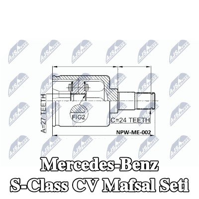NTY Sağ ön aks CV mafsal kiti, şanzıman tarafında — 2002 Mercedes-Benz S-Class