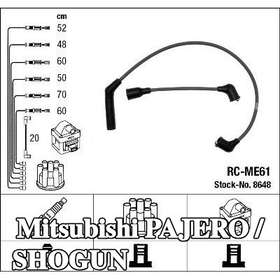 NGK مجموعة أسلاك الإشعال باللون الأزرق — 1990 Mitsubishi Pajero / Shogun