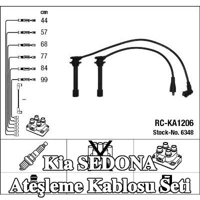 NGK Ateşleme kablo seti siyah — Kia Sedona