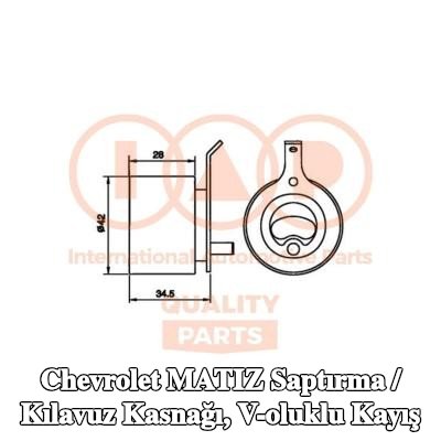 IAP QUALITY PARTS Saptırma / kılavuz kasnağı, V-oluklu kayış — Chevrolet Matiz