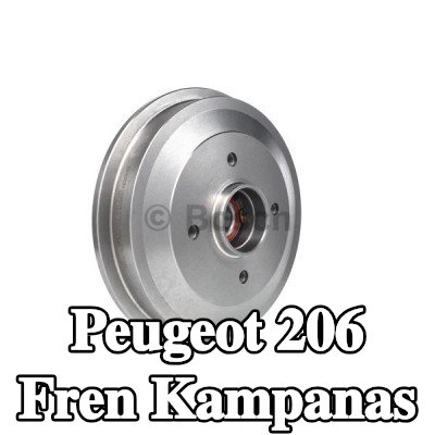 BOSCH Arka aks fren kampanası, 220mm, tekerlek yatağı ile — Peugeot 206