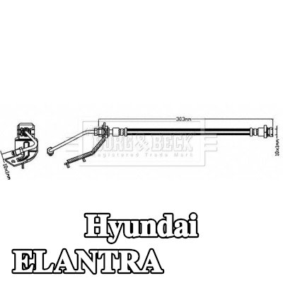 BORG & BECK خرطوم الفرامل 303mm — Hyundai Elantra