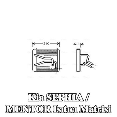 AVA COOLING SYSTEMS Borulu ısıtıcı matrisi — Kia Sephia / Mentor