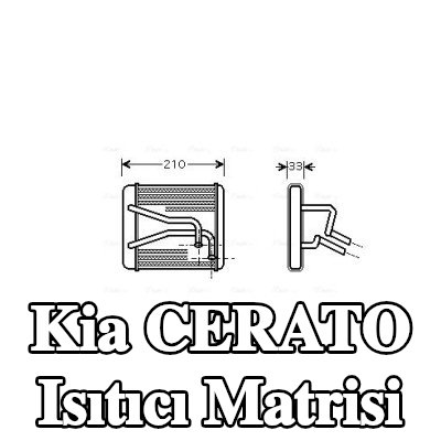 AVA COOLING SYSTEMS Borulu ısıtıcı matrisi — 2002 Kia Cerato