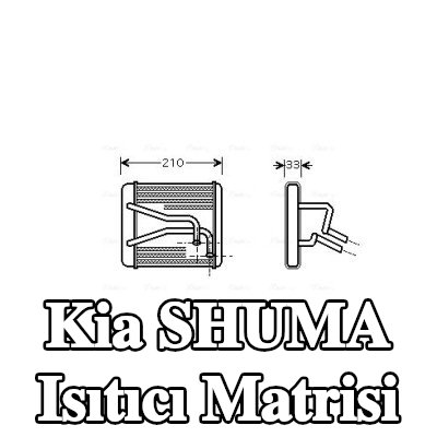 AVA COOLING SYSTEMS Borulu ısıtıcı matrisi — Kia Shuma