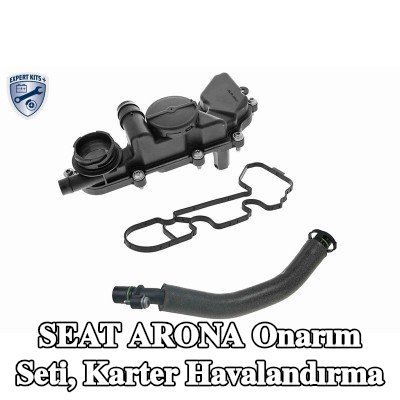VAICO Onarım Seti, motor tarafında karter havalandırması, conta/sızdırmazlık elemanları ile, hortumlu — SEAT Arona