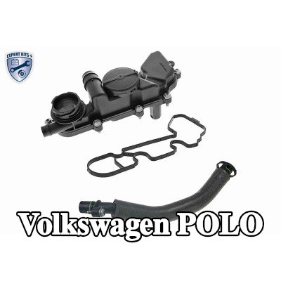 VAICO مجموعة إصلاح, فتحة تهوية علبة المرافق بجانب المحرك, مع حشيات/مانعات تسرب, مع خرطوم — Volkswagen Polo