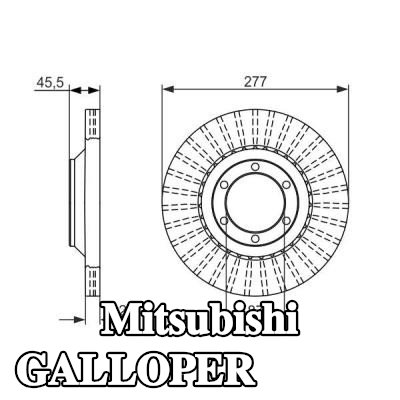 BOSCH القطر الخارجي لقرص المكابح: 277mm, مُهوى, مشحم — Mitsubishi Galloper