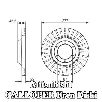 BOSCH Fren diski Dış Çap: 277mm, Havalandırmalı, Yağlanmış — Mitsubishi Galloper