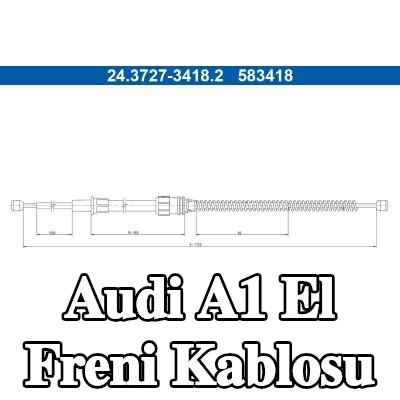 ATE El freni kablosu 1720mm — Audi A1