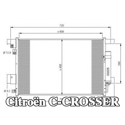NRF مكثف تكييف الهواء EASY FIT, مع مجفف, مع حلقة مانعة للتسرب, مع تعبئة بالنيتروجين — Citroën C-crosser