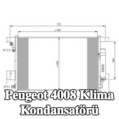 NRF Klima kondansatörü EASY FIT, kurutuculu, conta halkası ile, azot dolgulu — Peugeot 4008