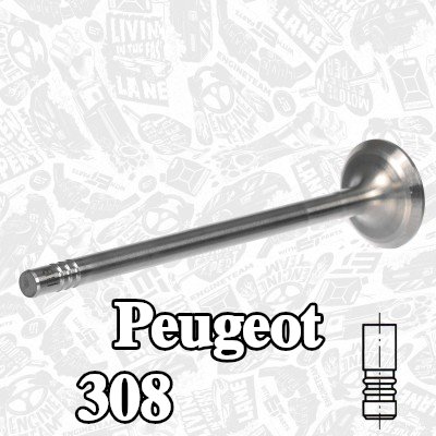 ET ENGINETEAM صمام العادم مقعد الصمام المصفح, صمام مطلي بالكروم, طرف ساق الصمام المقوى — Peugeot 308