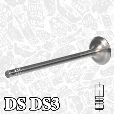 ET ENGINETEAM صمام العادم مقعد الصمام المصفح, صمام مطلي بالكروم, طرف ساق الصمام المقوى — DS Ds3