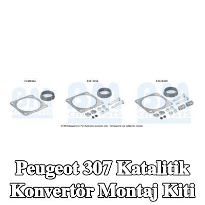 BM CATALYSTS Katalitik konvertör montaj kiti — Peugeot 307