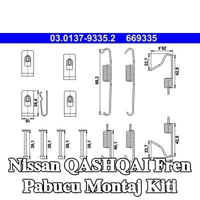 ATE Fren pabucu montaj kiti — Nissan Qashqai