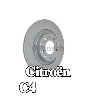 BOSCH القطر الخارجي لقرص المكابح: 290mm, صلب, مطلي, مع مسامير/براغي — Citroën C4