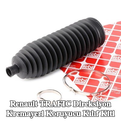 FEBI BILSTEIN Sol ön aks direksiyon kremayeri kılıfı kiti, kelepçeli — Renault Trafic