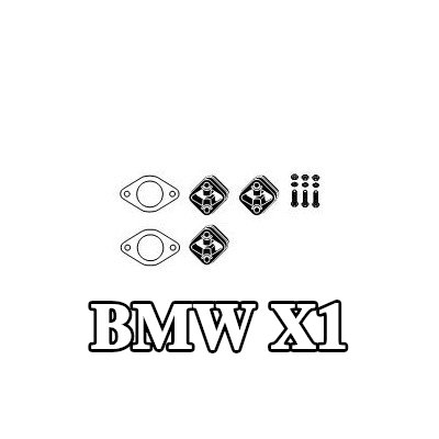 HJS طقم تركيب العادم بدون موصل الأنبوب — BMW X1