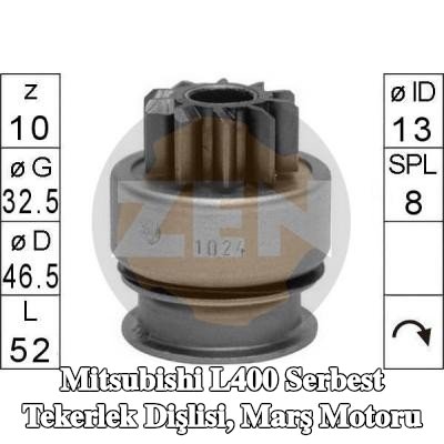 ERA Serbest Tekerlek Dişlisi, marş motoru — Mitsubishi L400