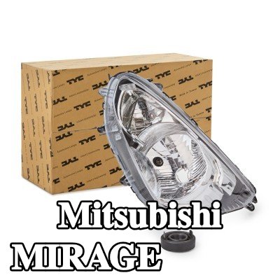TYC المصباح الأمامي الأيسر, H4, مع محرك كهربائي — Mitsubishi Mirage