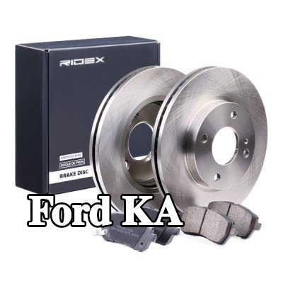 RIDEX مجموعة أقراص الفرامل والوسادات للمحور الأمامي, مُهوى — Ford Ka