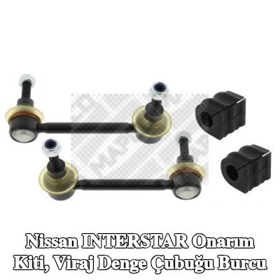 MAPCO Onarım kiti, ön aks sol anti-roll bar burcu, Ön Aks Sağ, bağlantı çubuğu ile — Nissan Interstar