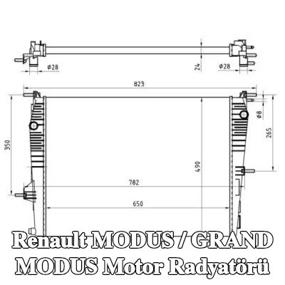 VALEO Motor radyatörü Alüminyum, soğutma sıvısı regülatörü olmadan — 2012 Renault Modus / Grand Modus